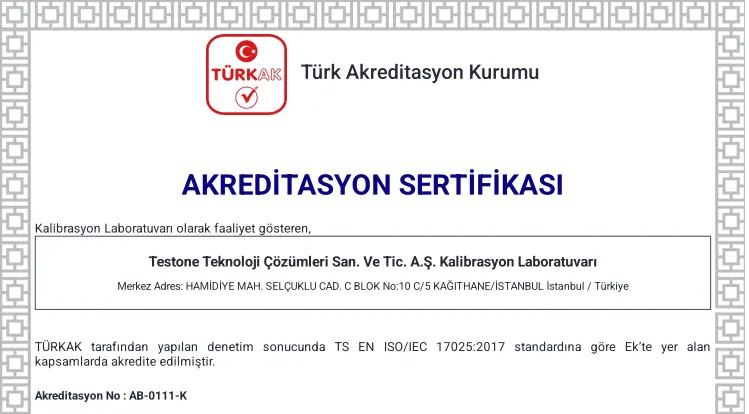 Testone Kalibrasyon - TÜRKAK